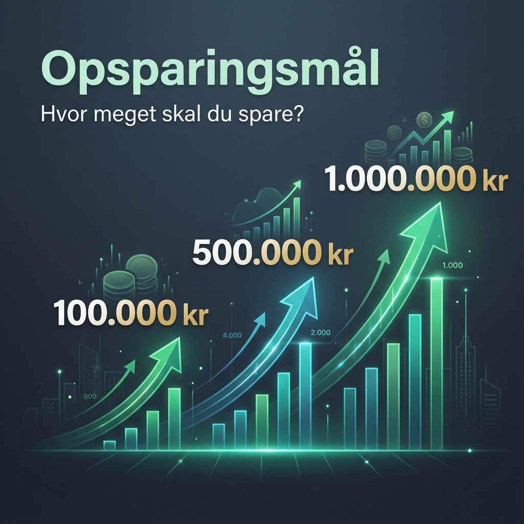 Hvor meget skal jeg spare op om måneden for at få 100.000, 500.000 eller 1 mio. kr.?